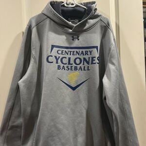 Under Armour Centenary University Cyclone Baseball Hoodie pockets size XL grey